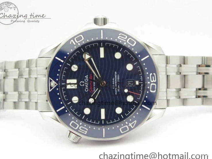 0424 ZeroBulk 2018 Seamaster Diver 300M OMF Best Edition Blue Ceramic Blue Dial on SS Bracelet A8800 (Black Balance Wheel) 7957